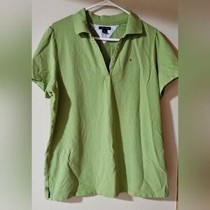 1X Tommy Hilfiger Light Green Short-Sleeve Polo Top